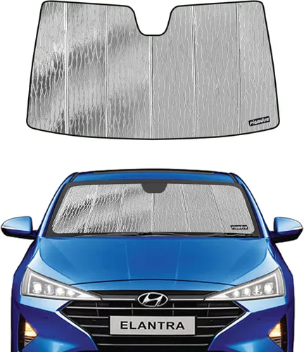 Vista 11 de Pigenius Parasol de parabrisas para Hyundai Elantra 2011-2016 Elantra Coupe 2013-2014, reversible plata/negro