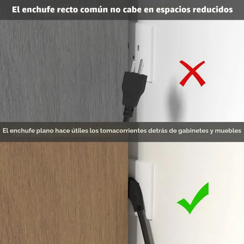 Vista 5 de FIRMERST 1875 W Cable de extensión de enchufe plano de 1 pie, 15A 14 AWG negro