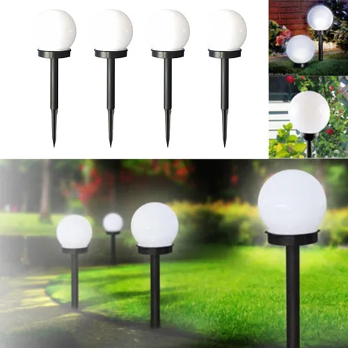 Vista 7 de 4pcs Solar Sphere Lawn Lights Outdoor Garden Ball Bubble Shape Warm White Solar Energy Plug-in Pathway Decor
