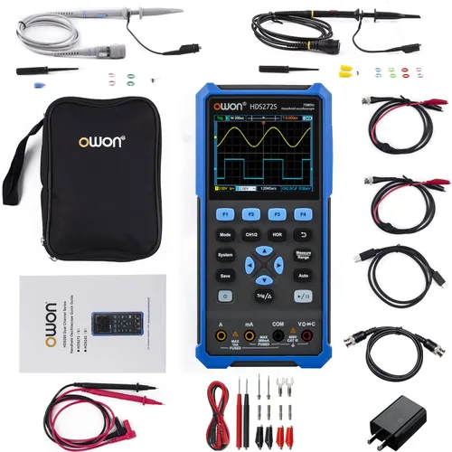 Vista 11 de Osciloscopio HDS242S, 2 en 1 de doble canal con ancho de banda de 40MHz, osciloscopio portátil multímetro con generador de formas de onda