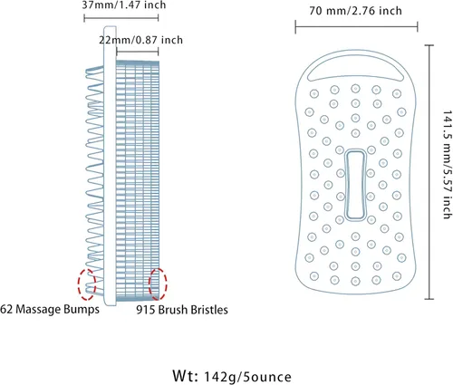 Vista 8 de 2 piezas de cepillo corporal de silicona, cepillo de baño y ducha exfoliante 2 en 1, esponja de loofah de silicona suave para piel sensible