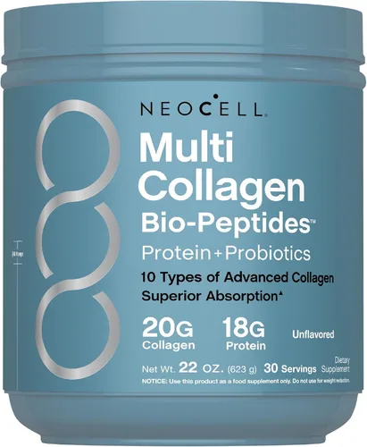 Vista 10 de NeoCell Polvo de biopéptidos multicolágeno 10 onzas Avanzado con ácido hialurónico y vitamina C 10 súper tipos de colágeno Absorción