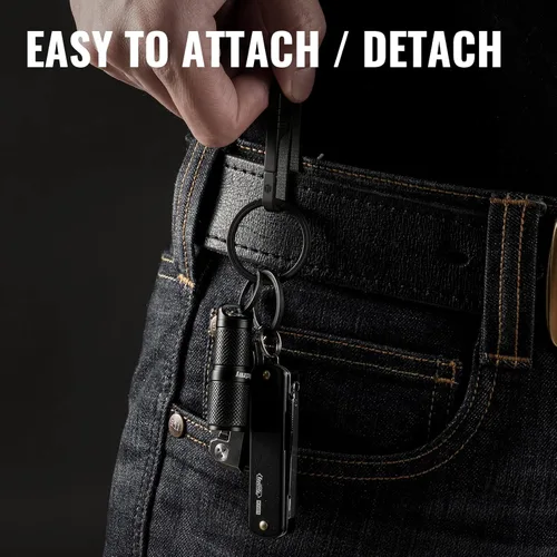 Vista 3 de KeyUnity KM03 Titanio Llavero Clip Cinturón Loop Llavero Titular con Llavero Desmontable para Cinturón de Servicio