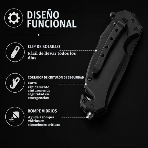 Vista 3 de Navaja de bolsillo personalizada de acero azul con grabado personalizado gratuito - negro