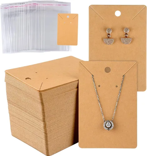 Vista 10 de MIAHART Juego de 150 tarjetas para aretes, collares, tarjetas de exhibición con 150 bolsas para vender aretes de bricolaje, aretes y exhibición