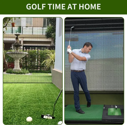 Vista 6 de NQB Red de práctica de golf con kit de acero para colgar y cuerda de nailon, red de golpeo para múltiples deportes