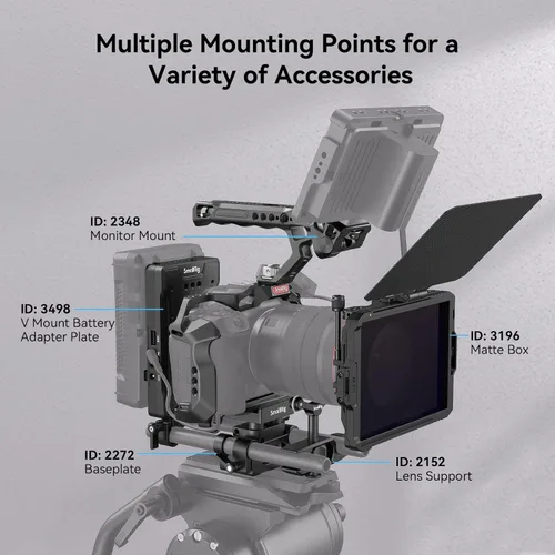 Vista 3 de SmallRig Kit de jaula C R5/R6/R5 para Canon R5/R6/R5 C, kit de mano para cámara con mango superior y abrazadera para cable - 3830