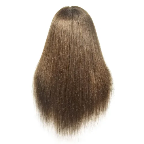 Vista 9 de Cabeza de maniquí con 100% cabello humano peluquería práctica entrenamiento cabezas muñeca cosmetología peinado maniquíes cabezas con abrazadera