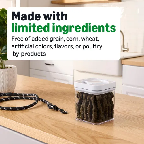 Vista 4 de Marca Yaxa – Wag Golosinas Dentales para Perros para ayudar a limpiar los dientes y refrescar el aliento, pequeñas, sin sabor, 2.25 libras, 60