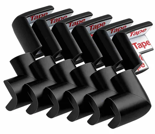 Vista 8 de Paquete de 12 protectores de esquinas suaves para bordes y esquinas a prueba de bebés, parachoques de seguridad para muebles para mesa, chimenea