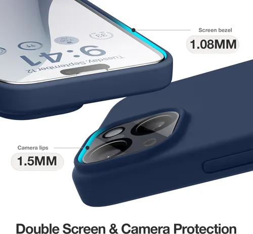 Vista 179 de GONEZ Funda magnética para iPhone 14, compatible con Magsafe, con protector de pantalla + protector de cámara, forro de microfibra antiarañazos