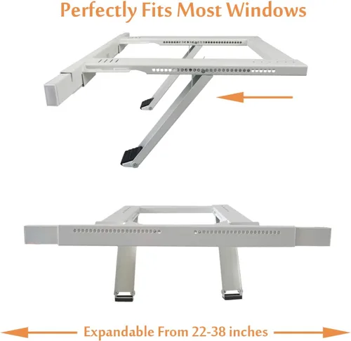 Vista 4 de Jeacent Soporte universal para aire acondicionado de ventana, sin taladrar, sin herramientas, soporte de CA de ventana resistente que soporta hasta