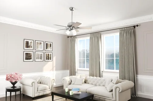 Vista 8 de Hunter Fan Company 51789 Crystal Peak - Ventilador de techo, níquel cepillado