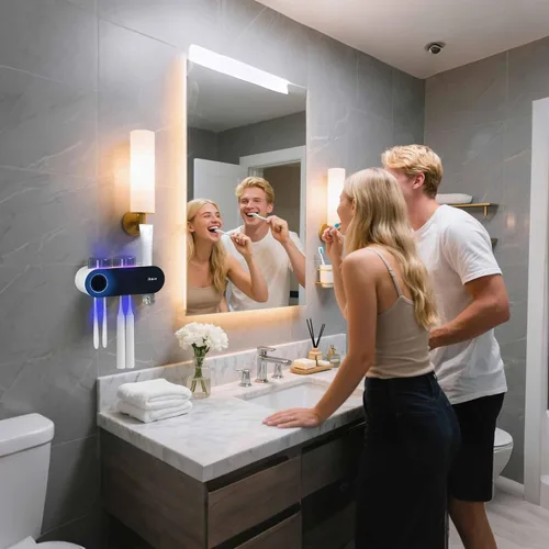 Vista 6 de iHave Portacepillos de dientes para baños, desinfectante y soporte para cepillos de dientes UV, accesorios de baño inteligentes para el hogar, 2