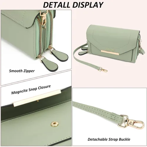 Vista 5 de TANTOMI Small Crossbody Bag for Women Vegan Leather Cell Phone Purse Crossbody Wallet with Adjustable Strap