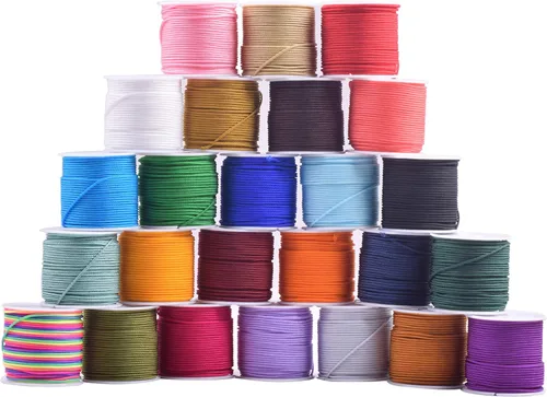 Vista 59 de KONMAY 1 rollo de cuerda de nailon de 150 yardas, trenzado de 0.016 in de nailon Shamballa Macramé/cordón de cuentas, cordón de nudo chino, cuerda