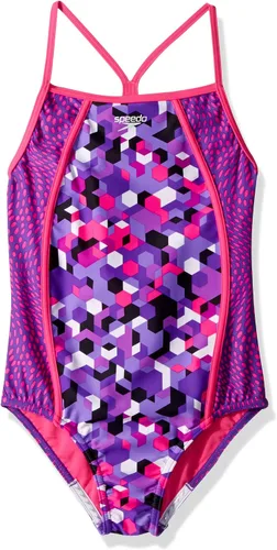 Vista 6 de Speedo Traje de baño de una pieza para niña con tiras finas Azul (Blue Print)