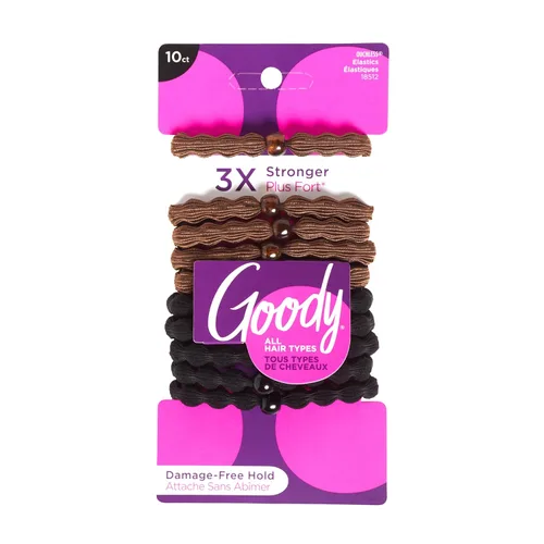 Vista 12 de Goody Ouchless Forever - Bandas elásticas para el cabello, 10 unidades, color negro, bandas sin daños, lazos elásticos 3 veces más fuertes