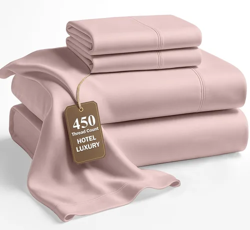 Vista 31 de LANE LINEN - Sábanas tamaño Queen, 450 hilos, 100% algodón, de satén, sábanas refrescantes, suaves y transpirables, con bolsillo profundo, 4 piezas