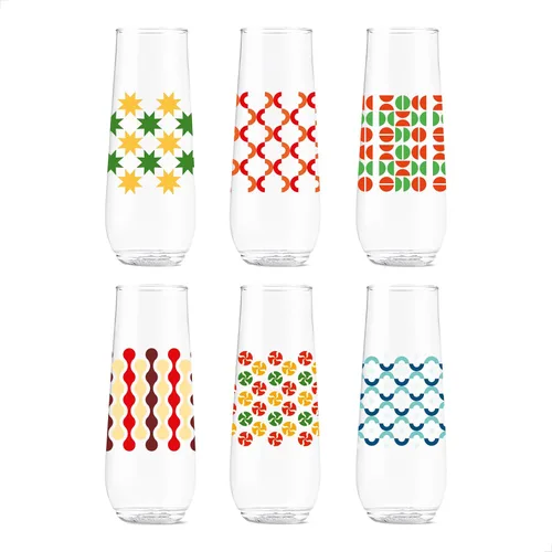 Vista 43 de TOSSWARE POP - Juego de 6 copas de champán con estampado de flauta de 9 onzas, de alta calidad, reciclables, irrompibles y de plástico transparente
