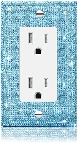 Vista 26 de Gaocai 1 pieza Placas de pared con diamantes de imitación brillantes Cubierta de interruptor de luz Placa decorativa de pared con palanca única