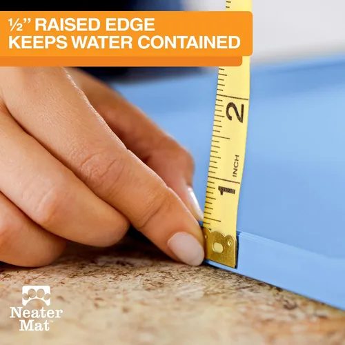 Vista 76 de Neater Pet Brands Neater Mat Tapete de comida para gatos y perros, mantel individual de silicona impermeable y sin BPA con borde elevado para debajo