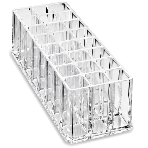 Vista 5 de byAlegory - Organizador de brillo de labios acrílico y lápiz labial acrílico, 48 espacios de belleza cosmética, transparente