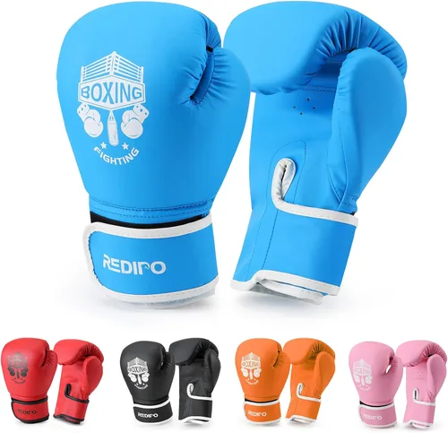 Vista 9 de Guantes de Boxeo para Niños, Guantes de Entrenamiento de Espuma de Esponja para Sparring, Boxeo Tailandés Kick Boxing para Niños y Jóvenes