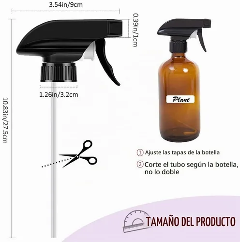Vista 2 de AMORIX Boquilla pulverizadora de gatillo de botella de 12 piezas, boquilla de repuesto resistente con pulverizador de corriente de niebla, se adapta