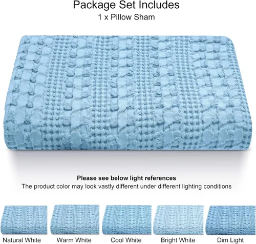 Vista 58 de PHF - Fundas de almohada 100% algodón con tejido gofre europeo, 26 x 26 pulgadas, 2 unidades para decoración elegante del hogar, para cama, sin