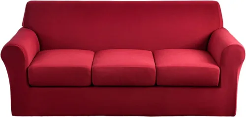 Vista 45 de Fundas elásticas para sofá de 1/2/3 cojines, funda estampada con fundas de cojín de asiento separadas, fundas de sofá lavables, protector de muebles