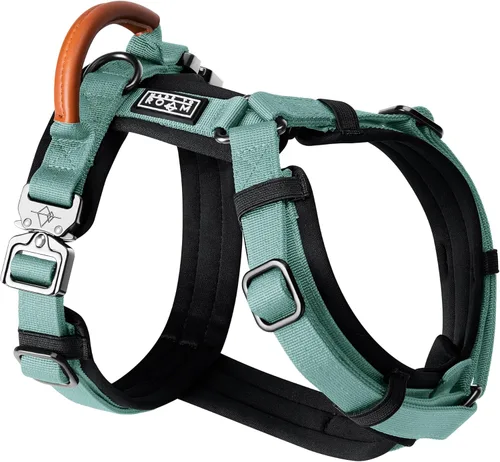 Vista 21 de MADE TO ROAM Arnés Explorer de alta calidad para perro, arnés en forma de Y con nailon duradero ajustable, acolchado suave, hebillas de metal