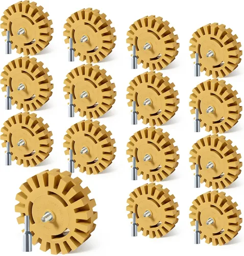 Vista 13 de CowboyBOB Removedor de Calcomanías Rueda Borradora Rueda de Goma para Taladro Elimina Rayas de Automóvil Cintas de Vinilo y Gráficos Kit