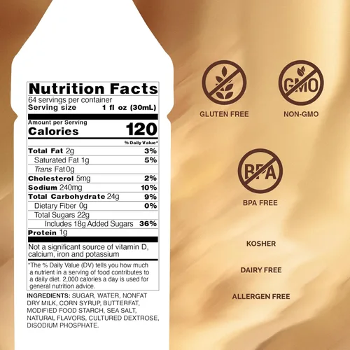 Vista 3 de Monin - Salsa Gourmet de Caramelo, Rica y Mantecosa, Ideal para Postres, Café y Snacks, Sin Gluten, Sin GMO (64 Onzas)