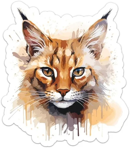Vista 33 de Generic Pegatina de gato abisinio de acuarela colorida, calcomanía de vinilo impermeable para automóvil, laptop, pared, ventana, botella de agua