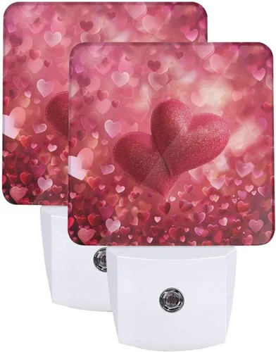 Vista 28 de Ouqiuwa Juego de 2 luces nocturnas enchufables para Navidad, rojo, invierno, feliz año nuevo, LED, sensor de movimiento, lámpara para dormitorio