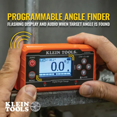 Vista 4 de Klein Tools 935DAGL Buscador de Ángulos de Nivel Digital con Ángulos Programables, Mide 0-90 y 0-180 Grados o Rangos de Ojo de Buey de Doble Eje
