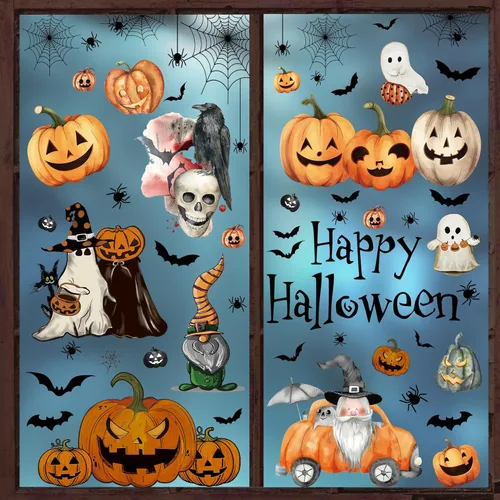 Vista 19 de Decoraciones patrióticas para ventanas del 4 de julio, 9 hojas de calcomanías de ventana de bandera estadounidense para ventanas de vidrio