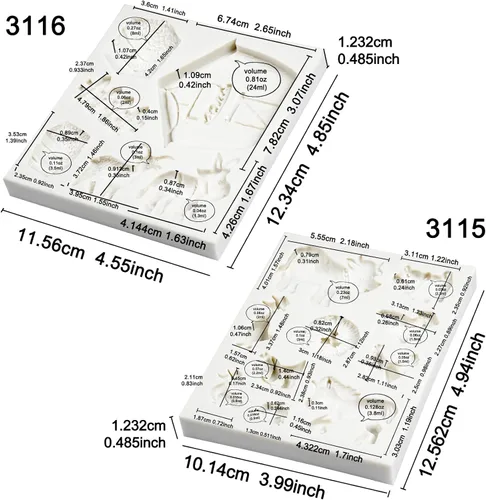 Vista 2 de Barn Animals - Moldes de silicona para decoración de pasteles, decoración de cupcakes, resina epoxi, arcilla polimérica, 2