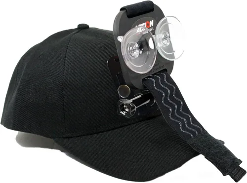 Vista 3 de Gorra de béisbol compatible con smartphone o cámara GoPro. Compatible con cualquier teléfono celular o cámara de acción. iPhone, Samsung, Nokia