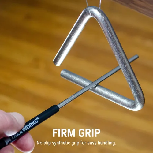 Vista 5 de TreeWorks Juego de 3 batidores triangulares de campanillas, fabricados en Estados Unidos, acero inoxidable, accesorios profesionales de percusión