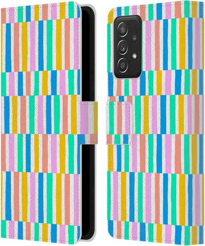Vista 9 de Head Case Designs Officially Licensed Ninola Brushstrokes Multi Colorful Leather Wallet Case Compatible with Samsung Galaxy A53 5G (2022)
