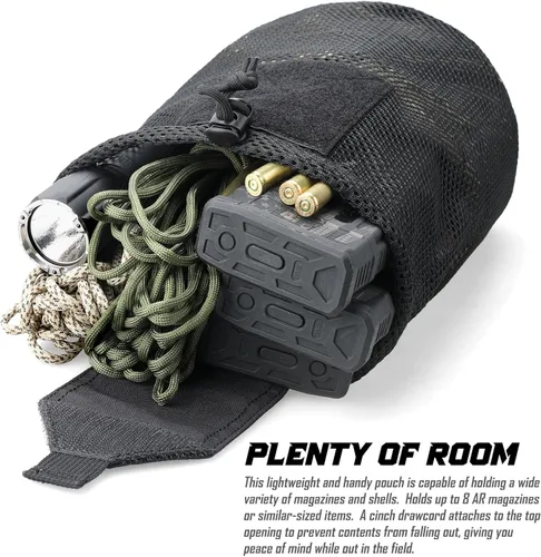 Vista 6 de WYNEX Bolso táctico Molle, bolsa de cordón enrollable para cargador de revistas, bolsa de utilidad plegable