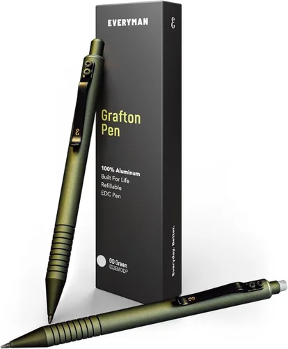 Vista 31 de Everyman Grafton Gunmetal Mini Click Recargable de 0.7mm con Bolígrafo de Gel Bolígrafo Compacto de Aluminio con Empuñadura Ranurada Profunda