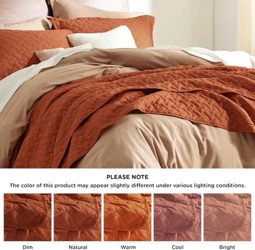 Vista 33 de Bedsure Colchas de tamaño Queen – Colchas ligeras tamaño Queen con patrón de tejido de canasta, ropa de cama suave, edredón de rosa polvorienta