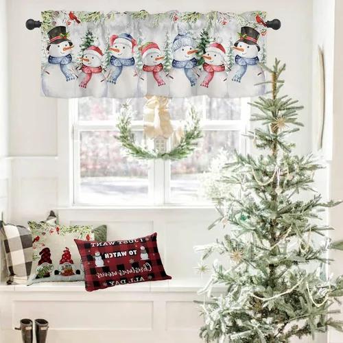 Vista 5 de [Usado] Cortinas de cocina de Halloween para ventanas, cenefas moradas de fantasma, mansión encantada para cafetería, baño, sala de estar, 1 panel