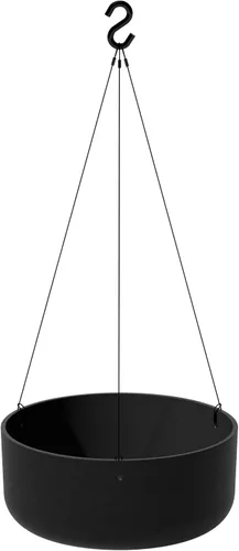 Veradek Serie Mason Maceta Colgante Kona - Maceta Redonda para Balcón/Terraza Exterior | Hecha de Compuesto de Plástico-Piedra con Soporte para