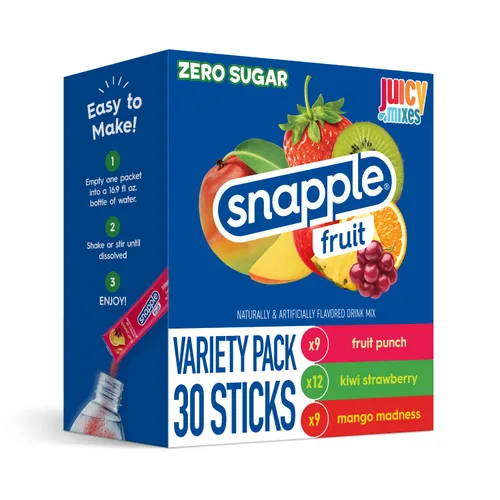 Vista 7 de Snapple Fruit Punch - Mezcla de bebida en polvo – 12 cajas de 6 barras de polvo, 72 barras en total Cero azúcar Hidratación sobre la marcha