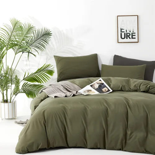 Vista 458 de CLOTHKNOW Juego de edredón de 3 piezas a cuadros color beige óxido, tamaño Full, juego de ropa de cama de cuadros edredón terracota con 2 fundas