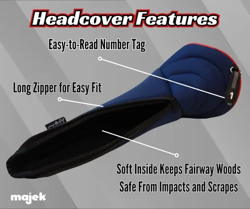 Vista 3 de USA Patriot Golf Zipper Head Covers Driver #1 Headcover Neopreno